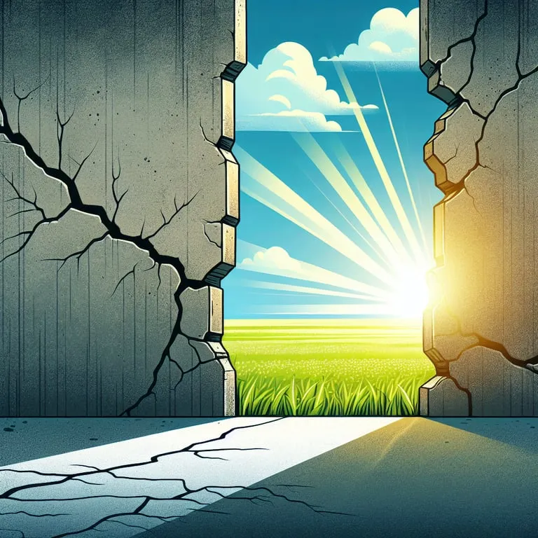 꿈속에서 벽을 허무는 장면 제한을 깨고 나아가는 변화의 신호