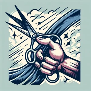 가위로 옷감이나 종이를 싹둑 자르는 꿈 해몽: 복잡하게 얽힌 인연을 정리하고 새로운 일을 시작할 결단의 시기