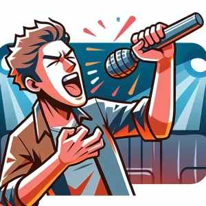 노래방에서 마이크를 잡고 노래를 부르는 꿈: 자신의 주장을 강력하게 피력하거나 대중 앞에서 연설할 일