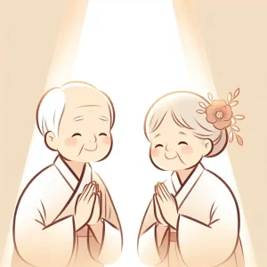 돌아가신 부모님이나 조상님께 절을 하는 꿈: 윗사람의 도움으로 어려운 부탁이 성사되거나 유산을 상속받음