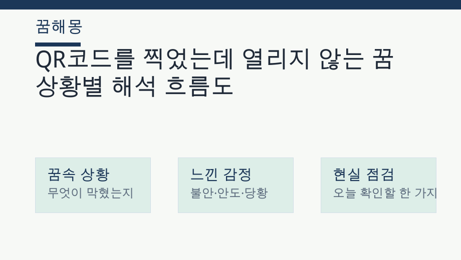 QR코드를 찍었는데 열리지 않는 꿈 상황별 해석 흐름도