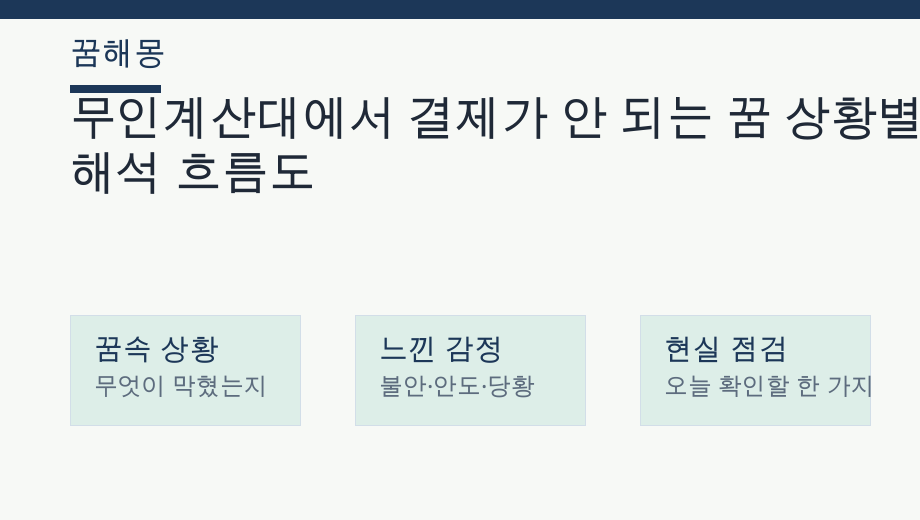 무인계산대에서 결제가 안 되는 꿈 상황별 해석 흐름도