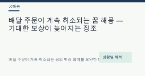 배달 주문이 계속 취소되는 꿈 해몽 — 기대한 보상이 늦어지는 징조
