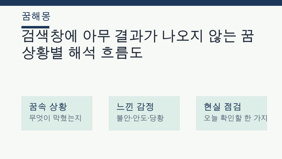 검색창에 아무 결과가 나오지 않는 꿈 상황별 해석 흐름도