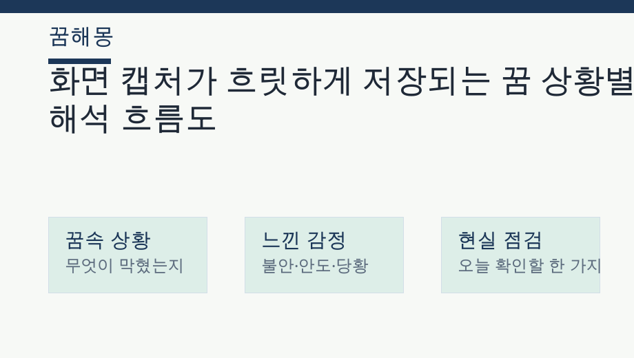 화면 캡처가 흐릿하게 저장되는 꿈 상황별 해석 흐름도