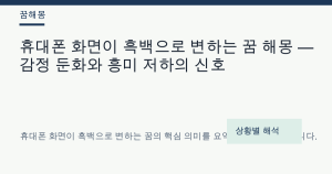 휴대폰 화면이 흑백으로 변하는 꿈 해몽 — 감정 둔화와 흥미 저하의 신호