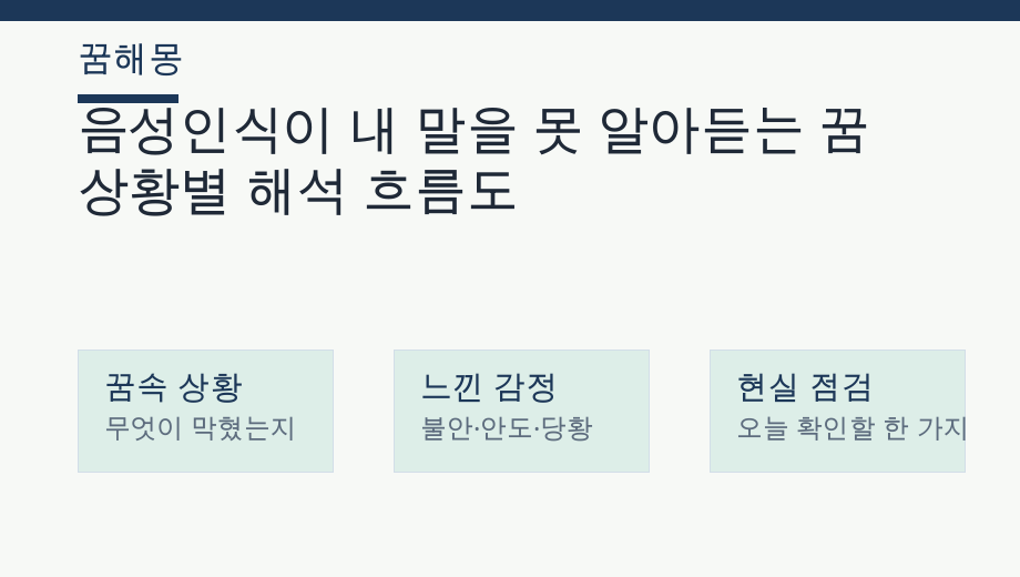 음성인식이 내 말을 못 알아듣는 꿈 상황별 해석 흐름도