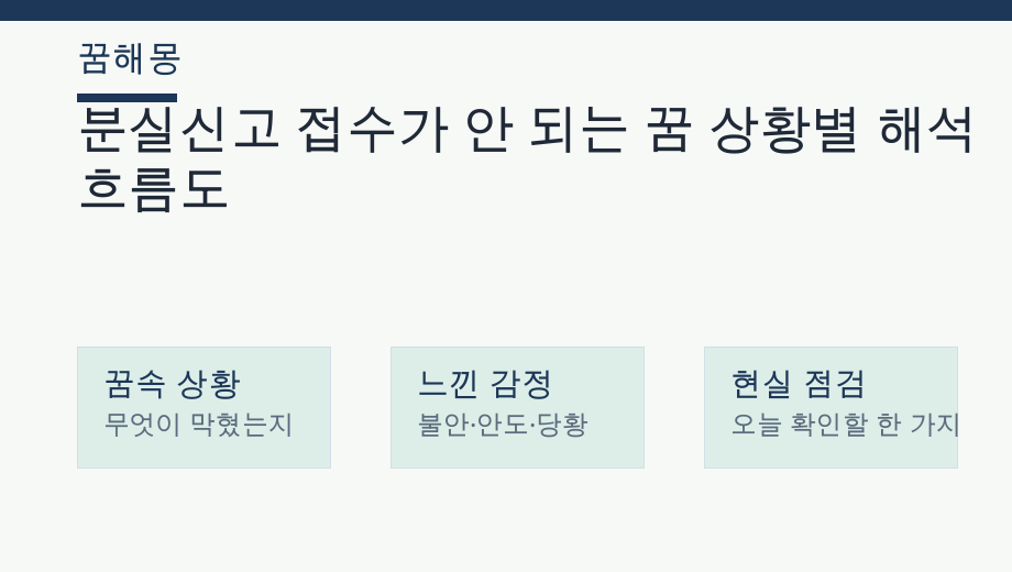 분실신고 접수가 안 되는 꿈 상황별 해석 흐름도