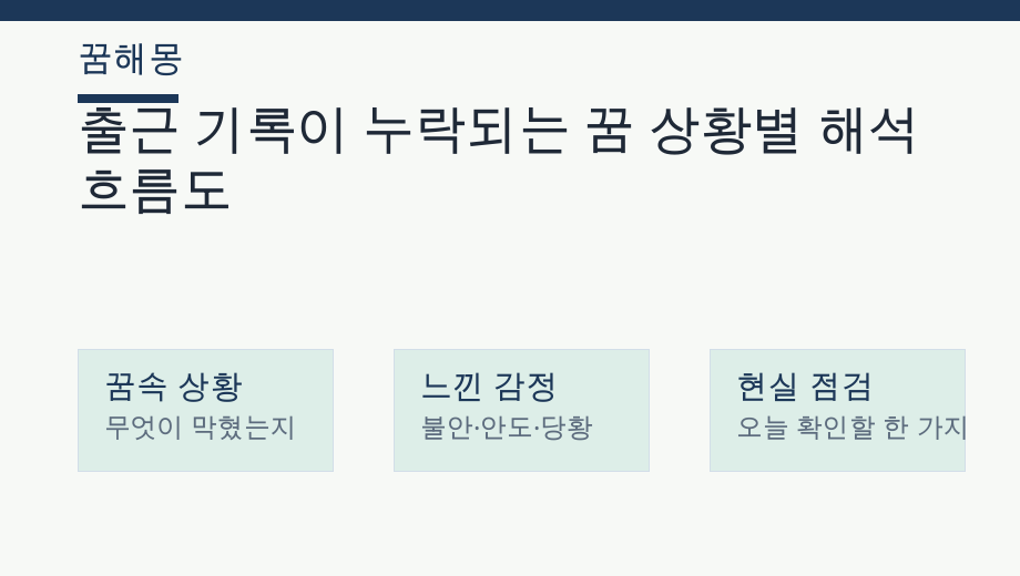 출근 기록이 누락되는 꿈 상황별 해석 흐름도