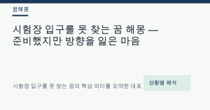 시험장 입구를 못 찾는 꿈 해몽 대표 이미지