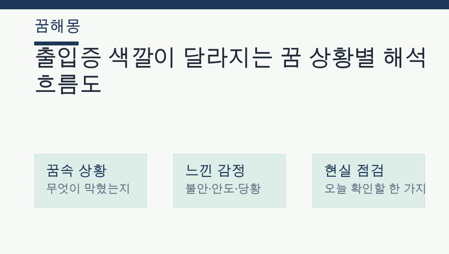 출입증 색깔이 달라지는 꿈 상황별 해석 흐름도