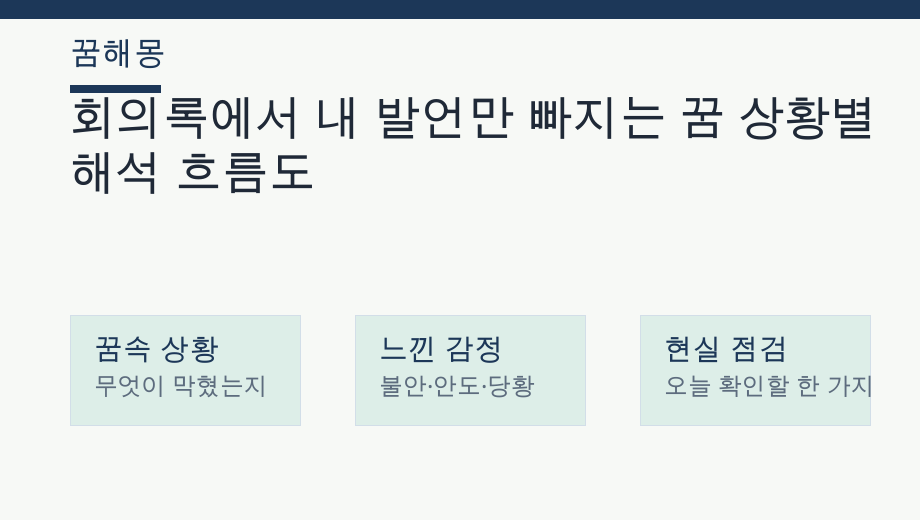 회의록에서 내 발언만 빠지는 꿈 상황별 해석 흐름도