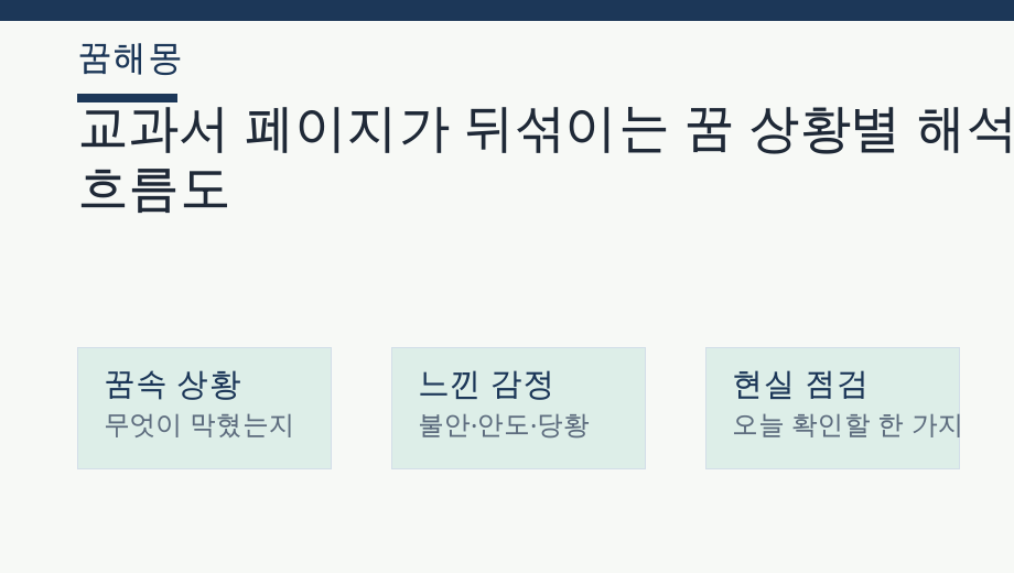 교과서 페이지가 뒤섞이는 꿈 상황별 해석 흐름도