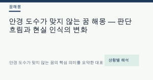 안경 도수가 맞지 않는 꿈 해몽 — 판단 흐림과 현실 인식의 변화