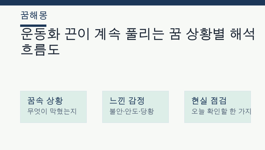 운동화 끈이 계속 풀리는 꿈 상황별 해석 흐름도