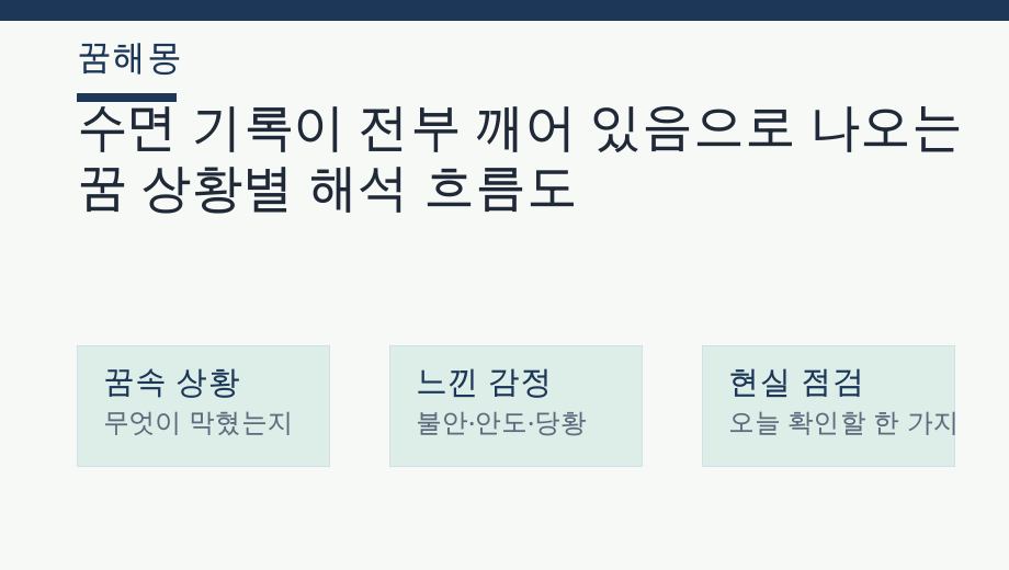 수면 기록이 전부 깨어 있음으로 나오는 꿈 상황별 해석 흐름도