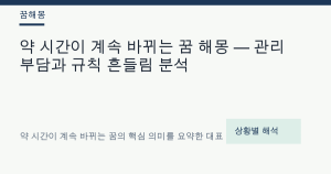 약 시간이 계속 바뀌는 꿈 해몽 — 관리 부담과 규칙 흔들림 분석