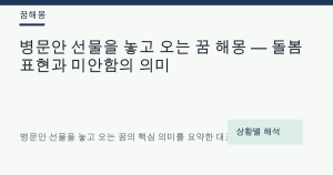 병문안 선물을 놓고 오는 꿈 해몽 — 돌봄 표현과 미안함의 의미