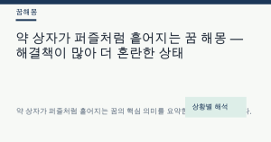 약 상자가 퍼즐처럼 흩어지는 꿈 해몽 — 해결책이 많아 더 혼란한 상태