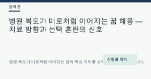 병원 복도가 미로처럼 이어지는 꿈 해몽 — 치료 방향과 선택 혼란의 신호