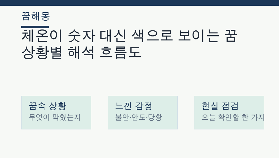 체온이 숫자 대신 색으로 보이는 꿈 상황별 해석 흐름도